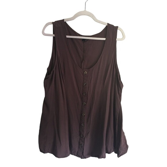 Torrid Top Women's Size 2X Brown Sleeveless Button Up Sleeveless - Picture 1 of 6